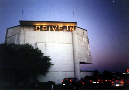 Getty 4 Drive-In Theatre - Screen At Night - Photo From Water Winter Wonderland